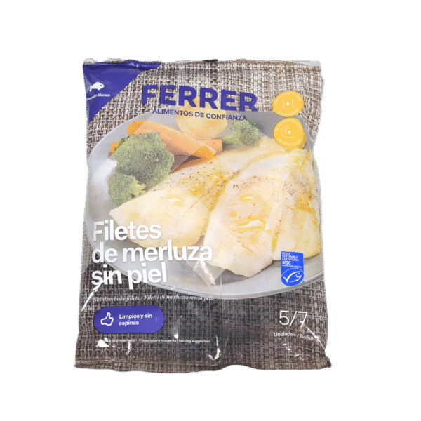 Ferrer Skinless Hake Fillets 600g (Frozen)