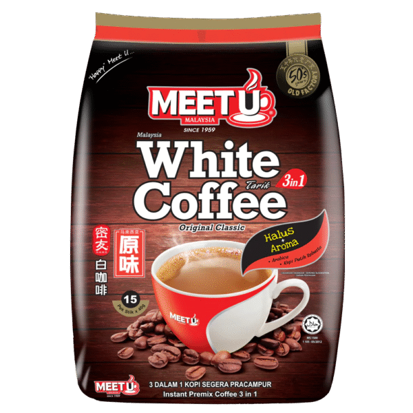 MEETU White Coffee 3in1 600g (Case 24)