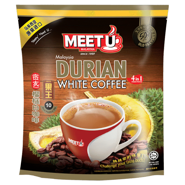 MEETU Durian White Coffee 4in1 300g (Case 24)
