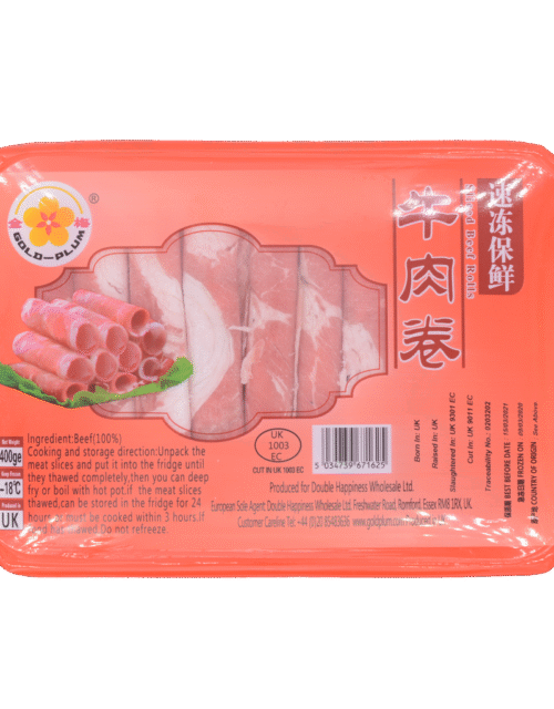 GOLD PLUM Hand Rolled Sliced Beef 400g (Frozen)