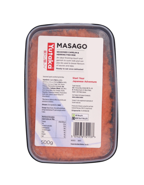 YUTAKA Masago Orange - Seasoned Capelin Fish Roe 500g (Frozen)