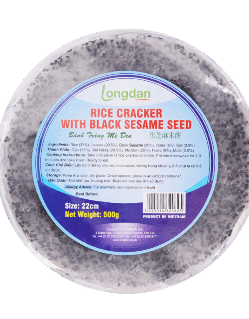 Longdan Rice Cracker With Black Sesame 22cm 500g (Case 20)