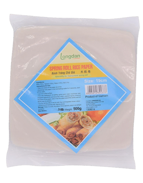 Longdan Spring Roll Rice Paper 19cm (square) 500g