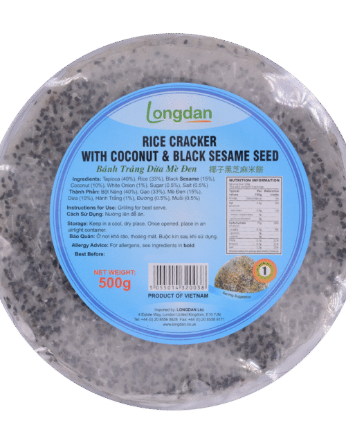 Longdan Rice Craker With Coconut & Black Sesame 22cm 500g