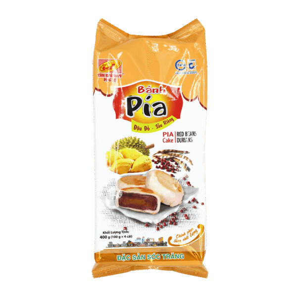 Tan Hue Vien Vegetarian Pia Cake Red Bean - Durian 400g (Frozen)