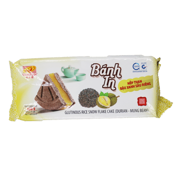 Tan Hue Vien Glutinous Rice Snow Flake Cake (Mung Bean – Durian) 360g (Frozen)