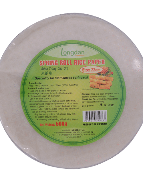 Longdan Spring Roll Rice Paper 22cm 500g (Case 20)