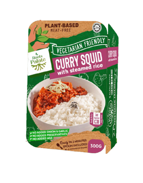 Roots Palate Vegetarian Curry Squid With Steamed Rice 300g