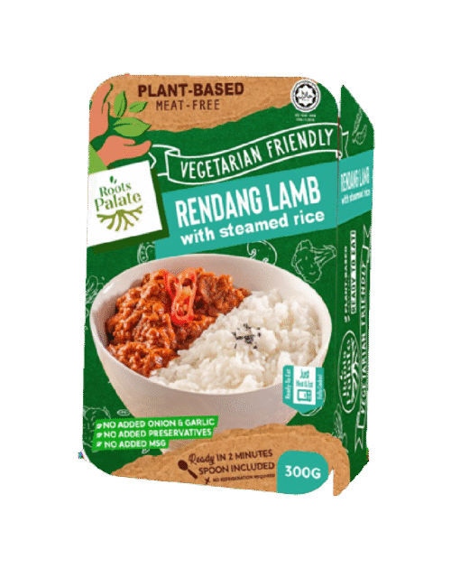 Roots Palate Vegetarian Rendang Lamb With Steamed Rice 300g