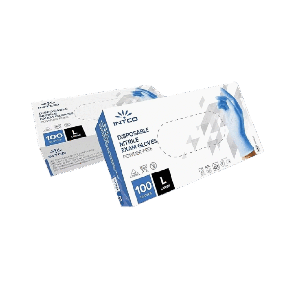 INTCO Disposable Nitrile Gloves - Blue Size L 100pcs