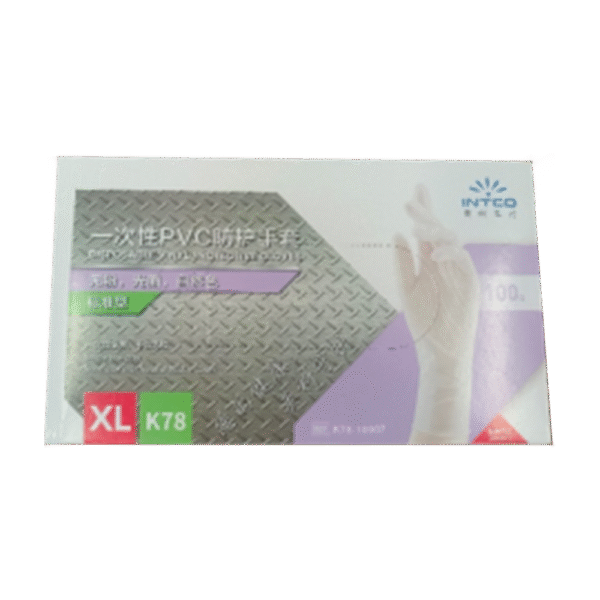 INTCO Disposable Vinyl Gloves - Natural Color Size XL 100pcs