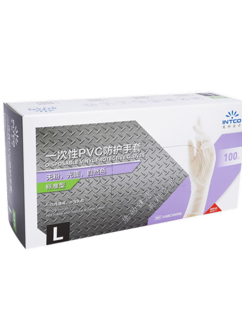 INTCO Disposable Vinyl Gloves - Natural Color Size L 100pcs