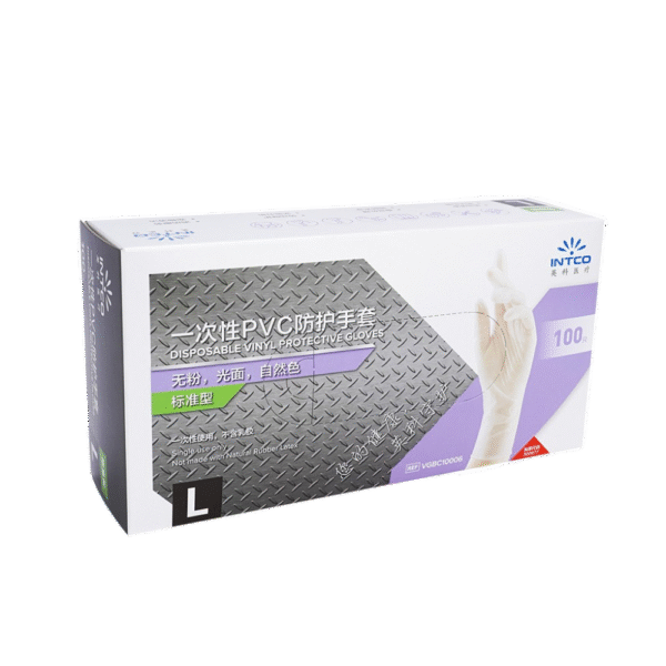 INTCO Disposable Vinyl Gloves - Natural Color Size L 100pcs