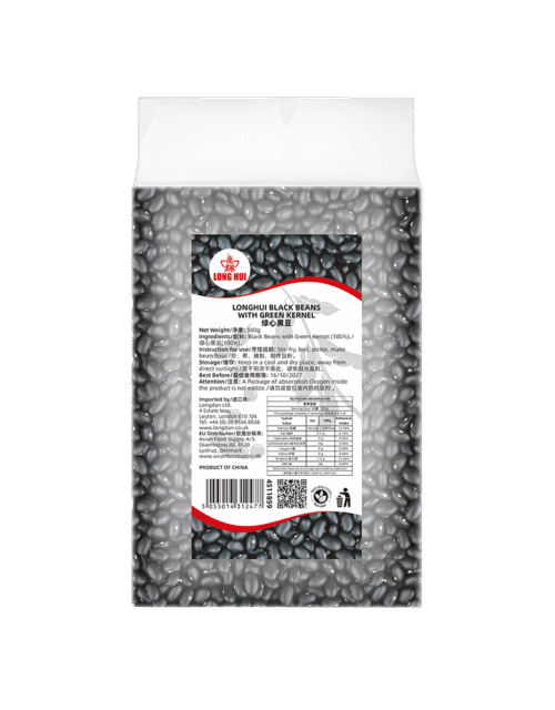 LONGHUI Black Soybeans With Green Kernel 500g (Case 20)