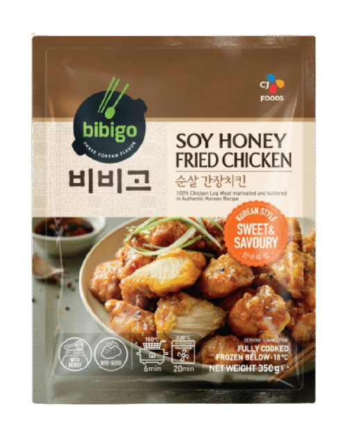 CJ BIBIGO Korean Style Fried Chicken with Soy & Honey Sauce 350g (Frozen)