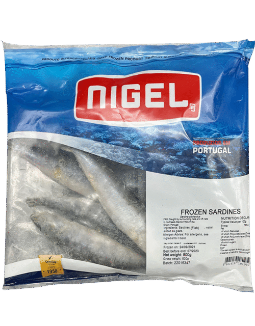 Nigel Whole Sardines 16-20 800gnet (Frozen)