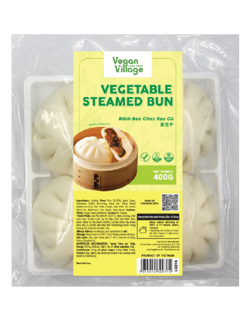 VEGAN VILLAGE Vegetable Steamed Bun 400g (Frozen)