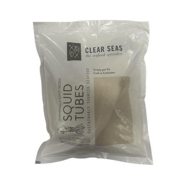 CLEAR SEAS Squid Tubes U5 1kg (600gnet) (Frozen)