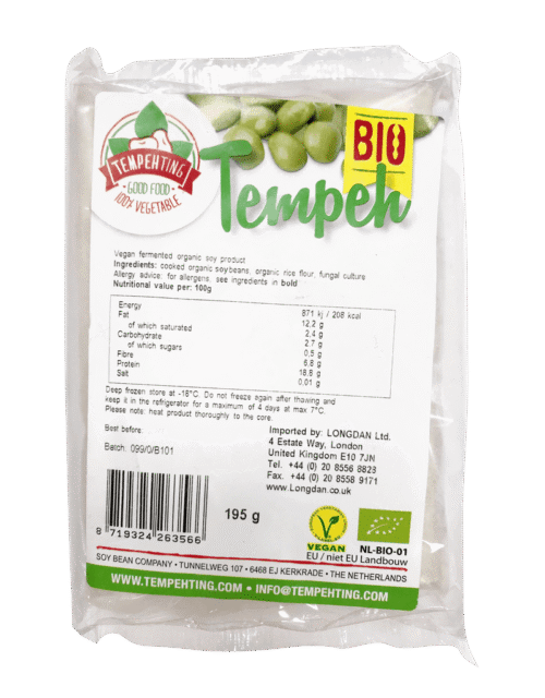 Tempeh Organic Fermented Soybean 195g (Frozen)