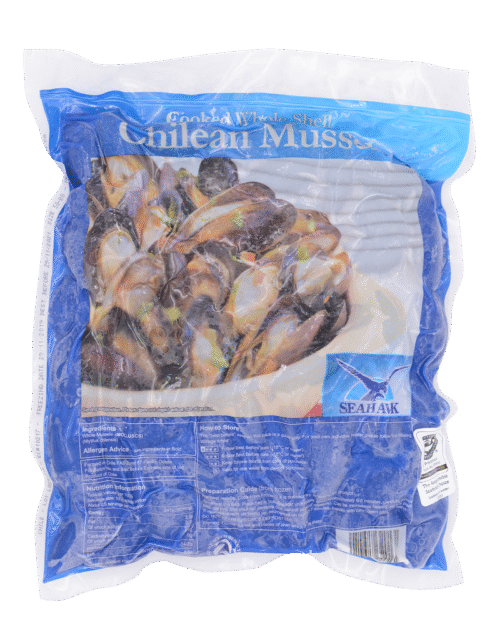 Seahawk Chilean Wholeshell Mussel 50/80 1kg (Frozen)