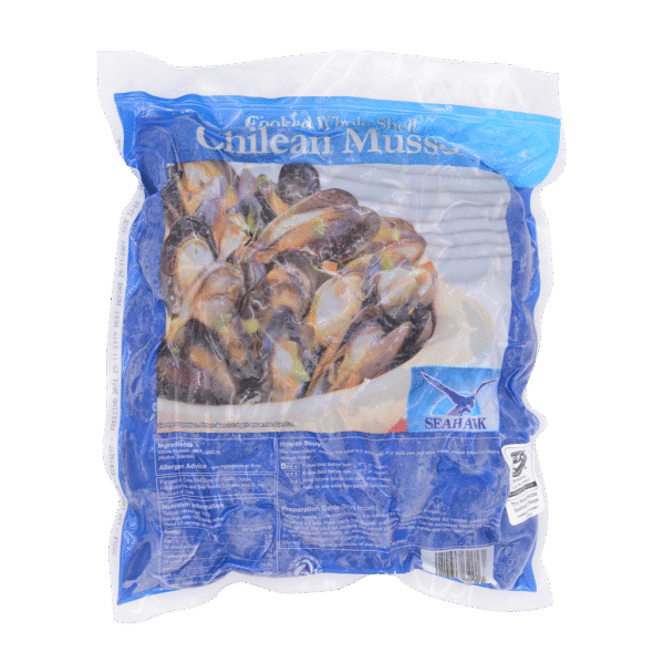 Seahawk Chilean Wholeshell Mussel 50/80 1kg (Frozen)